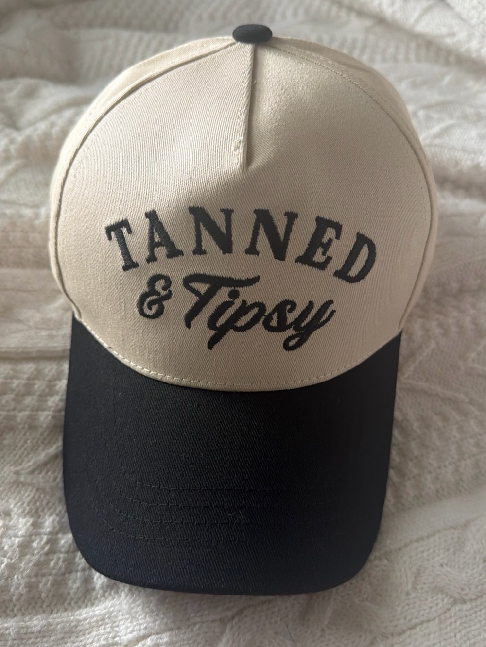 Two-Tone Baseball Cap - Cream and Black